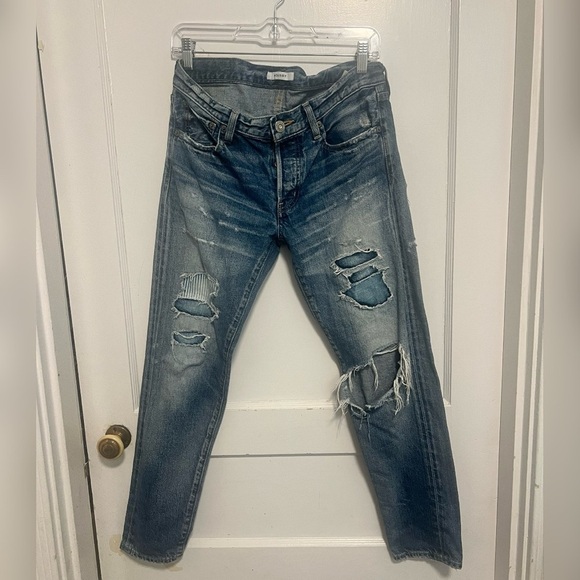 Moussy Selvedge Ripped Destroyed Jeans Size 27 $360 - Picture 1 of 3